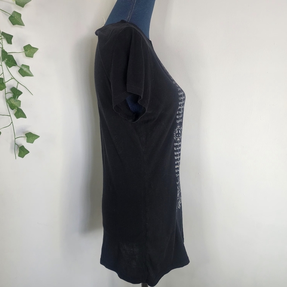 Geri C New York Black T Shirt with Skull Design - Picture 5 of 7